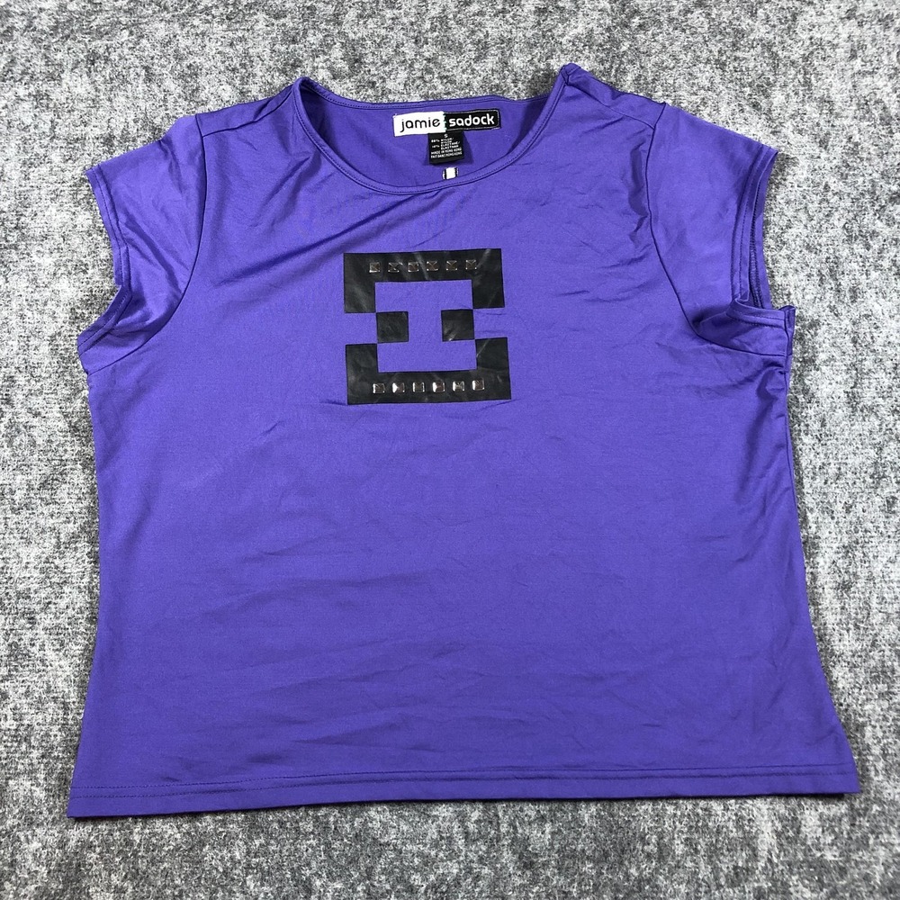 Jamie Sadock Shirt Womens Small Purple Nylon‎ Stretch Golf Top Athletic Modern